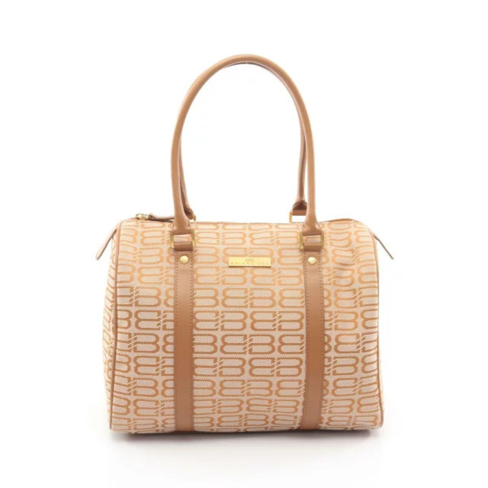 Balenciaga handbag canvas leather Beige Cream brown